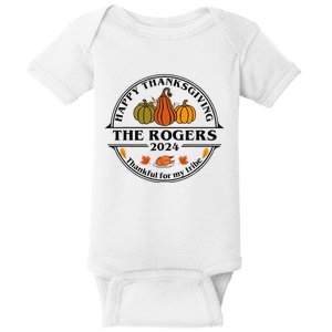 Rogers Surname Family Matching Happy Thanksgiving 2024 Baby Bodysuit