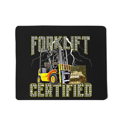 Retro Style Funny Forklift Operator Forklift Certified Mousepad