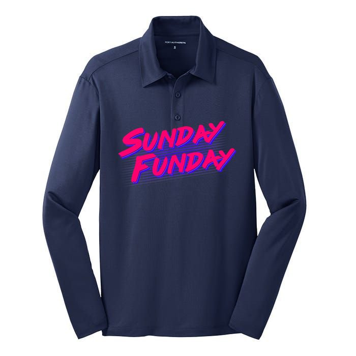 Retro Sunday Funday Silk Touch Performance Long Sleeve Polo