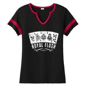 Royal Spade Flush Skeleton King Queen Spades Poker Gift Ladies Halftime Notch Neck Tee