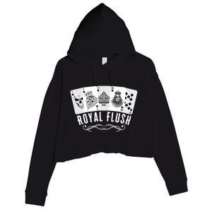 Royal Spade Flush Skeleton King Queen Spades Poker Gift Crop Fleece Hoodie