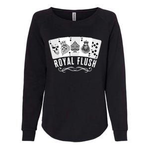 Royal Spade Flush Skeleton King Queen Spades Poker Gift Womens California Wash Sweatshirt