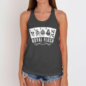 Royal Spade Flush Skeleton King Queen Spades Poker Gift Women's Knotted Racerback Tank