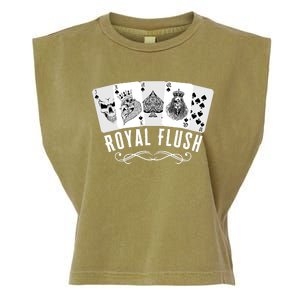 Royal Spade Flush Skeleton King Queen Spades Poker Gift Garment-Dyed Women's Muscle Tee