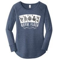 Royal Spade Flush Skeleton King Queen Spades Poker Gift Women's Perfect Tri Tunic Long Sleeve Shirt