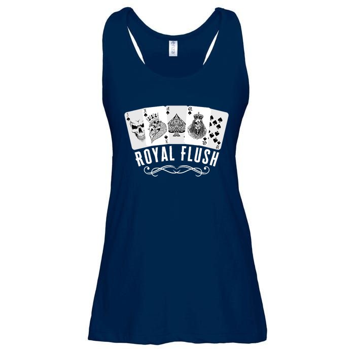 Royal Spade Flush Skeleton King Queen Spades Poker Gift Ladies Essential Flowy Tank