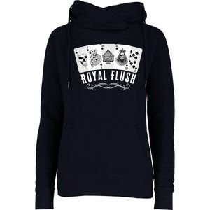 Royal Spade Flush Skeleton King Queen Spades Poker Gift Womens Funnel Neck Pullover Hood