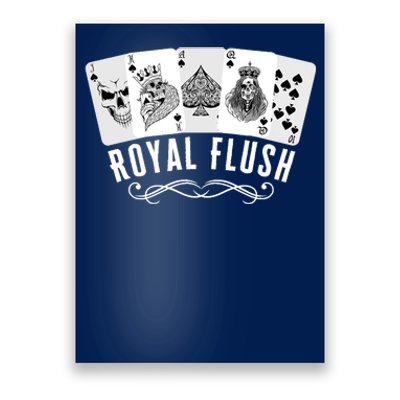 Royal Spade Flush Skeleton King Queen Spades Poker Gift Poster