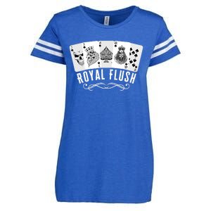 Royal Spade Flush Skeleton King Queen Spades Poker Gift Enza Ladies Jersey Football T-Shirt