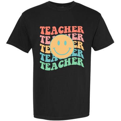 Retro Smiley Face Teacher Colorful Garment-Dyed Heavyweight T-Shirt