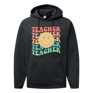 Retro Smiley Face Teacher Colorful Performance Fleece Hoodie