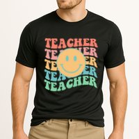 Retro Smiley Face Teacher Colorful Performance Shirt
