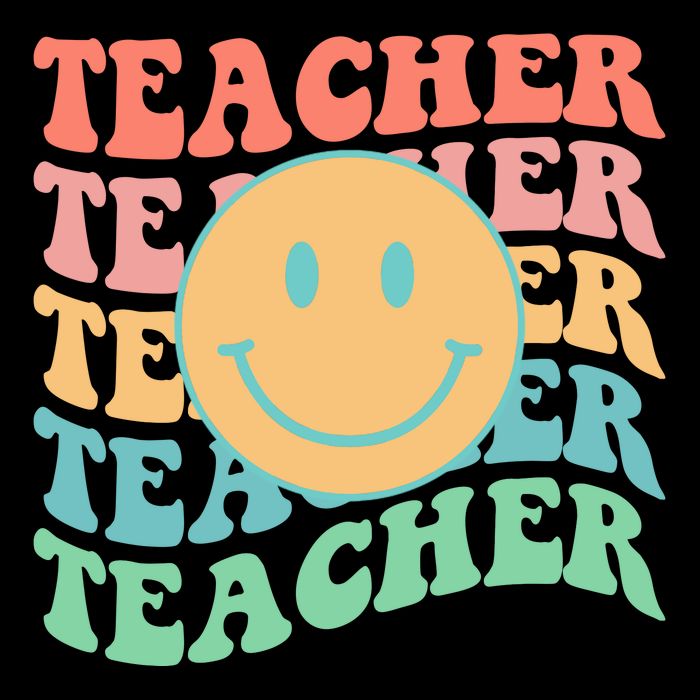 Retro Smiley Face Teacher Colorful Impact Tech Backpack