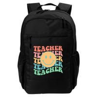 Retro Smiley Face Teacher Colorful Backpack