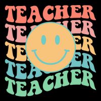 Retro Smiley Face Teacher Colorful Backpack