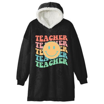Retro Smiley Face Teacher Colorful Hooded Wearable Blanket
