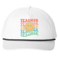 Retro Smiley Face Teacher Colorful Snapback Five-Panel Rope Hat