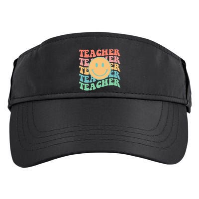 Retro Smiley Face Teacher Colorful Adult Drive Performance Visor