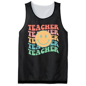 Retro Smiley Face Teacher Colorful Mesh Reversible Basketball Jersey Tank