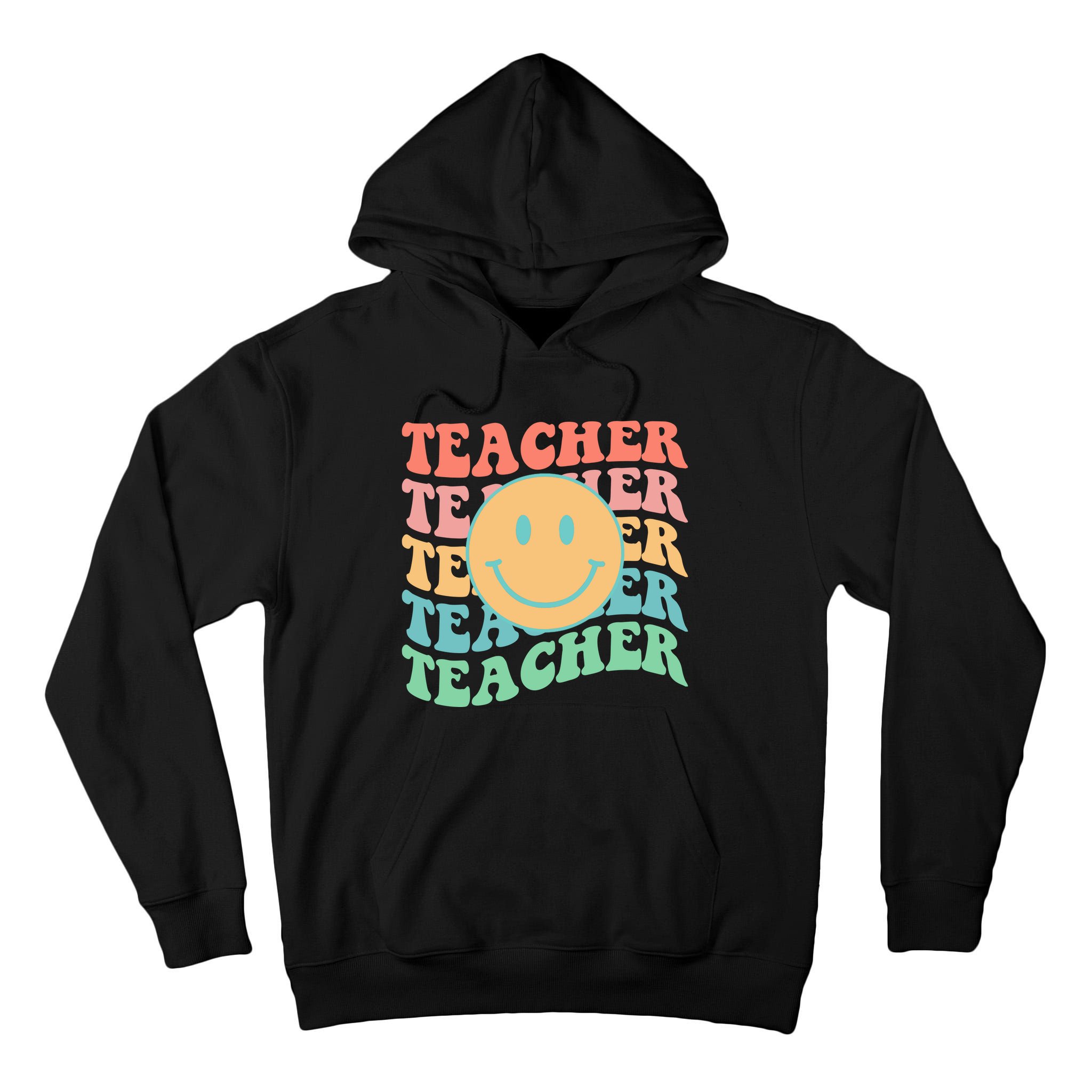 Retro Smiley Face Teacher Colorful Tall Hoodie