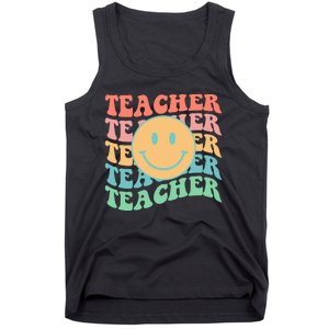 Retro Smiley Face Teacher Colorful Tank Top