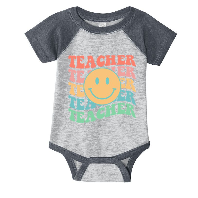 Retro Smiley Face Teacher Colorful Infant Baby Jersey Bodysuit