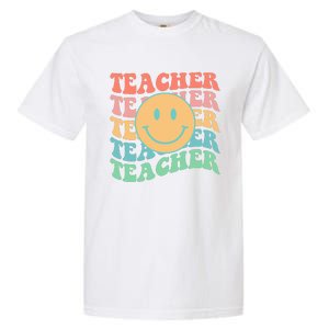 Retro Smiley Face Teacher Colorful Garment-Dyed Heavyweight T-Shirt