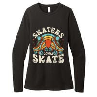 Roller Skating Funny Skaters Gonna Skate Retro 70s 80s Womens CVC Long Sleeve Shirt