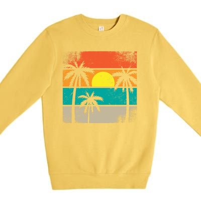 Retro Summer Funny Beach Life Vintage Premium Crewneck Sweatshirt