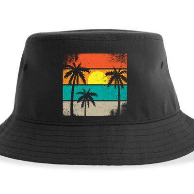 Retro Summer Funny Beach Life Vintage Sustainable Bucket Hat