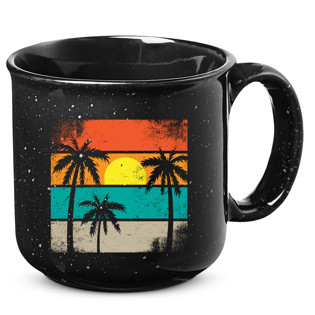 Retro Summer Funny Beach Life Vintage 15oz Campfire Ceramic Mug