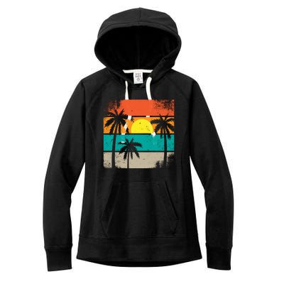 Retro Summer Funny Beach Life Vintage Women's Fleece Hoodie