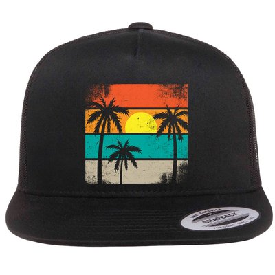 Retro Summer Funny Beach Life Vintage Flatbill Hat