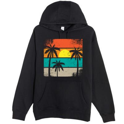 Retro Summer Funny Beach Life Vintage Premium Pullover Hoodie