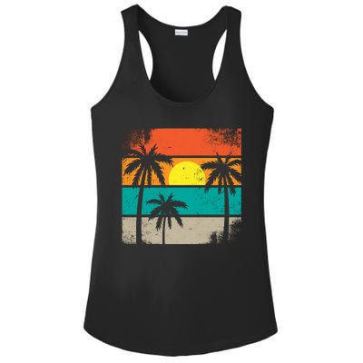 Retro Summer Funny Beach Life Vintage Ladies PosiCharge Competitor Racerback Tank