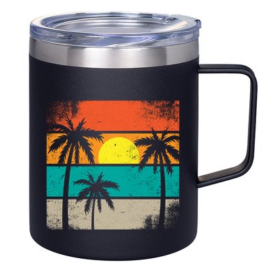 Retro Summer Funny Beach Life Vintage 12oz Stainless Steel Coffee Mug