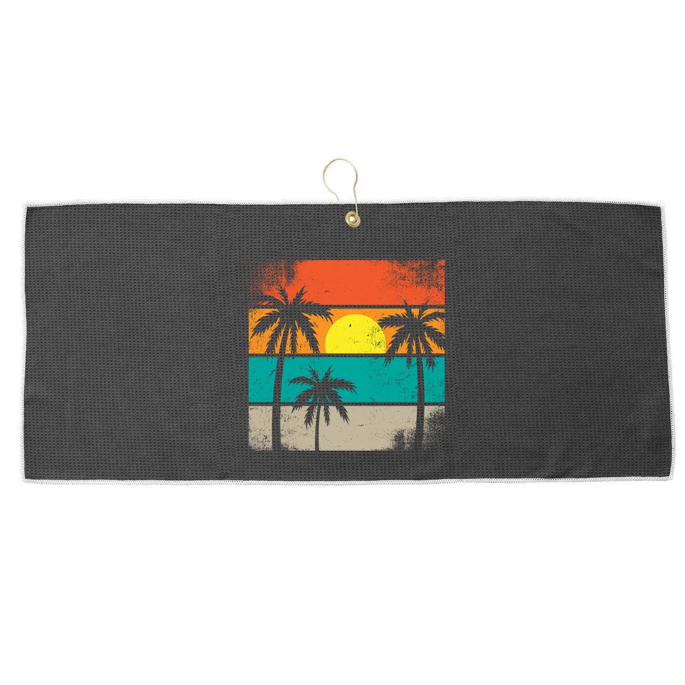 Retro Summer Funny Beach Life Vintage Large Microfiber Waffle Golf Towel