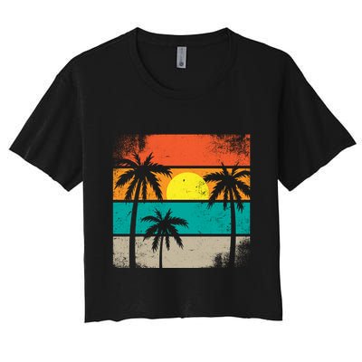 Retro Summer Funny Beach Life Vintage Crop Top