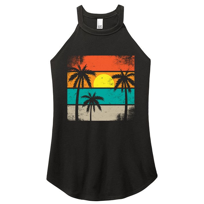 Retro Summer Funny Beach Life Vintage Women's Perfect Tri Rocker Tank