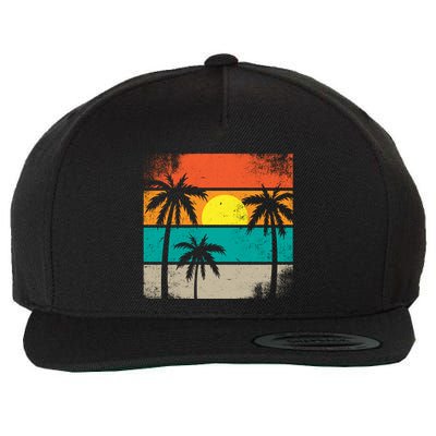 Retro Summer Funny Beach Life Vintage Wool Snapback Cap