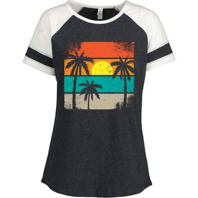 Retro Summer Funny Beach Life Vintage Enza Ladies Jersey Colorblock Tee