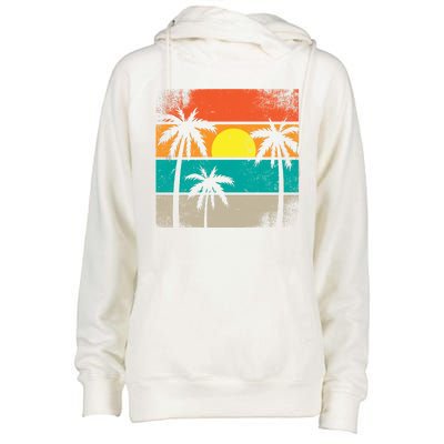 Retro Summer Funny Beach Life Vintage Womens Funnel Neck Pullover Hood