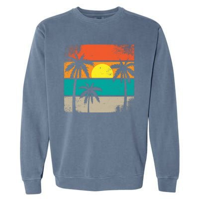 Retro Summer Funny Beach Life Vintage Garment-Dyed Sweatshirt