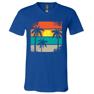 Retro Summer Funny Beach Life Vintage V-Neck T-Shirt