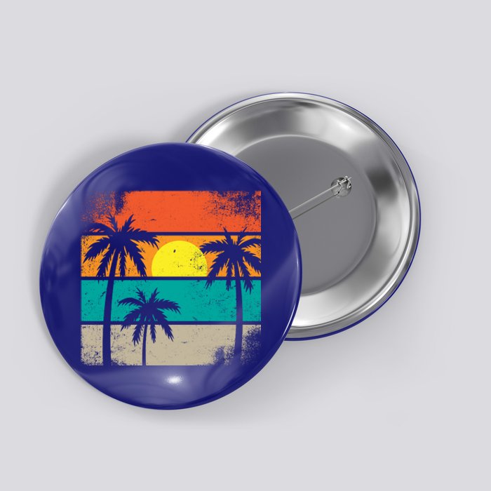 Retro Summer Funny Beach Life Vintage Button