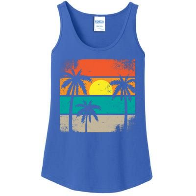 Retro Summer Funny Beach Life Vintage Ladies Essential Tank