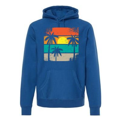 Retro Summer Funny Beach Life Vintage Premium Hoodie