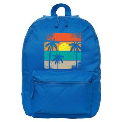 Retro Summer Funny Beach Life Vintage 16 in Basic Backpack