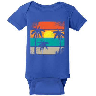 Retro Summer Funny Beach Life Vintage Baby Bodysuit