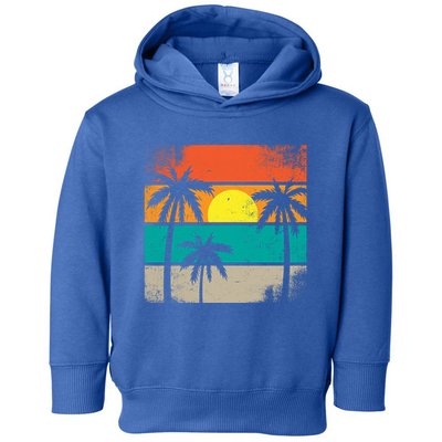 Retro Summer Funny Beach Life Vintage Toddler Hoodie